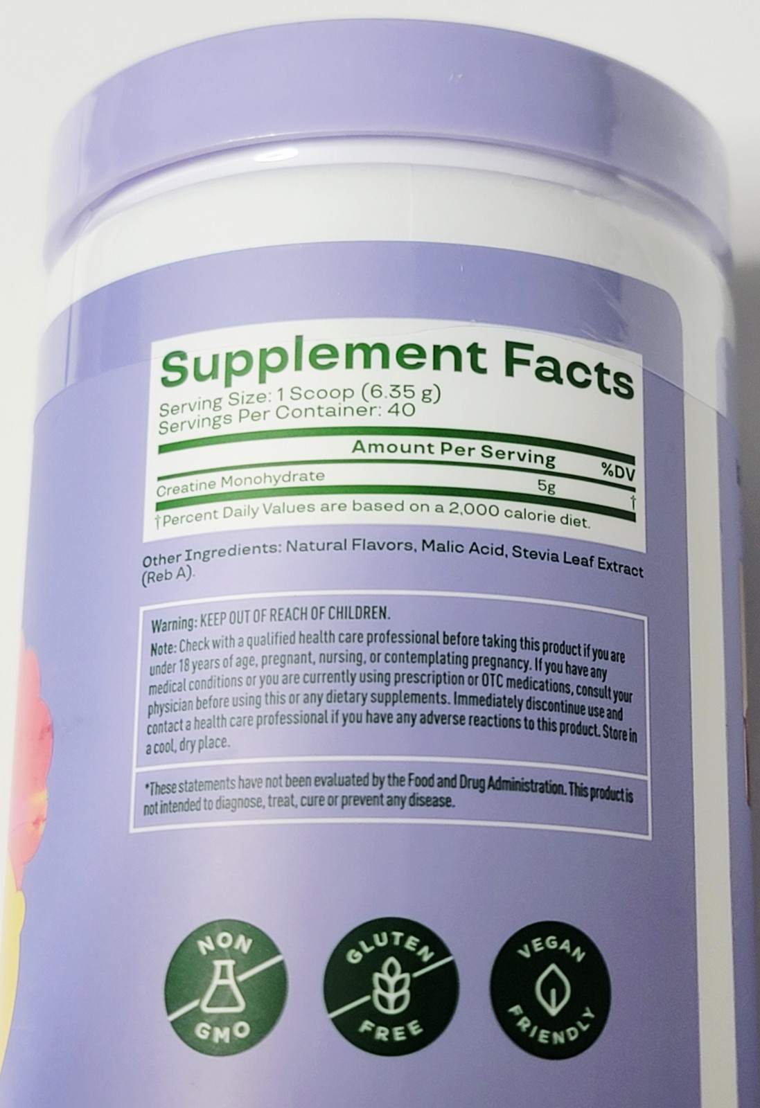 Bloom Nutrition Creatine Monohydrate Powder 9 Oz. Raspberry Lemon 40 Servings