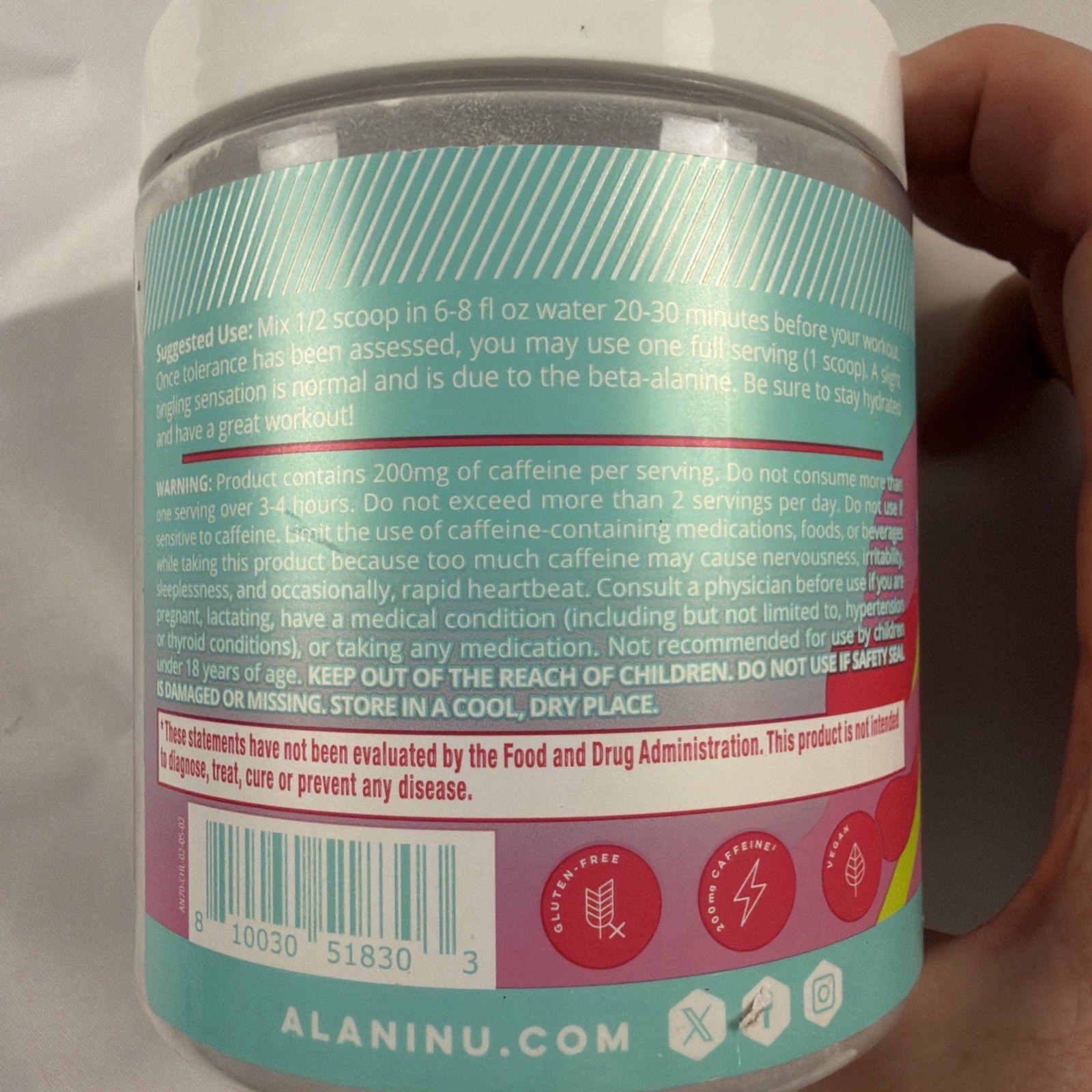 Alani Nu Pre Workout Powder Cherry Twist Sugar Free 200mg 3 Containers New