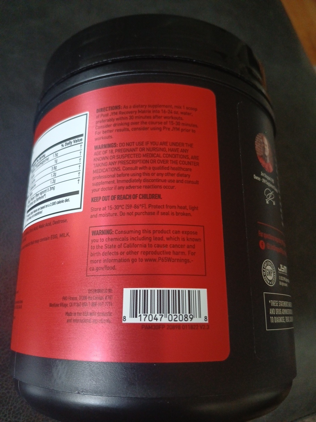 Post JYM Active Matrix Post-Workout BCAA Glutamine Creatine Beta-Alanine – Fruit