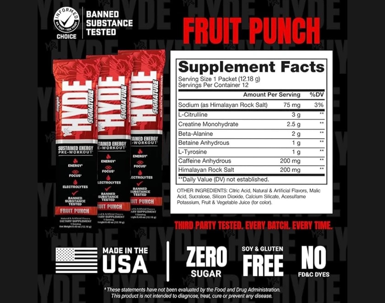 ProSupps Mr. Hyde Signature Pre Workout Drink Mix 12 Ct. Fruit Punch