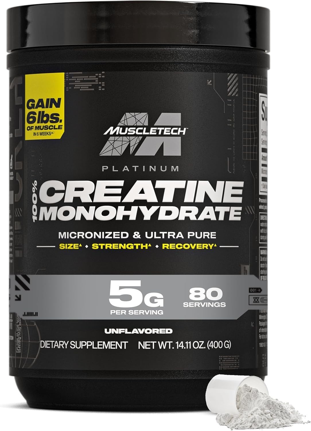 Unflavored Creatine Monohydrate Powder – 80 Servings of Pure Strength & Energy