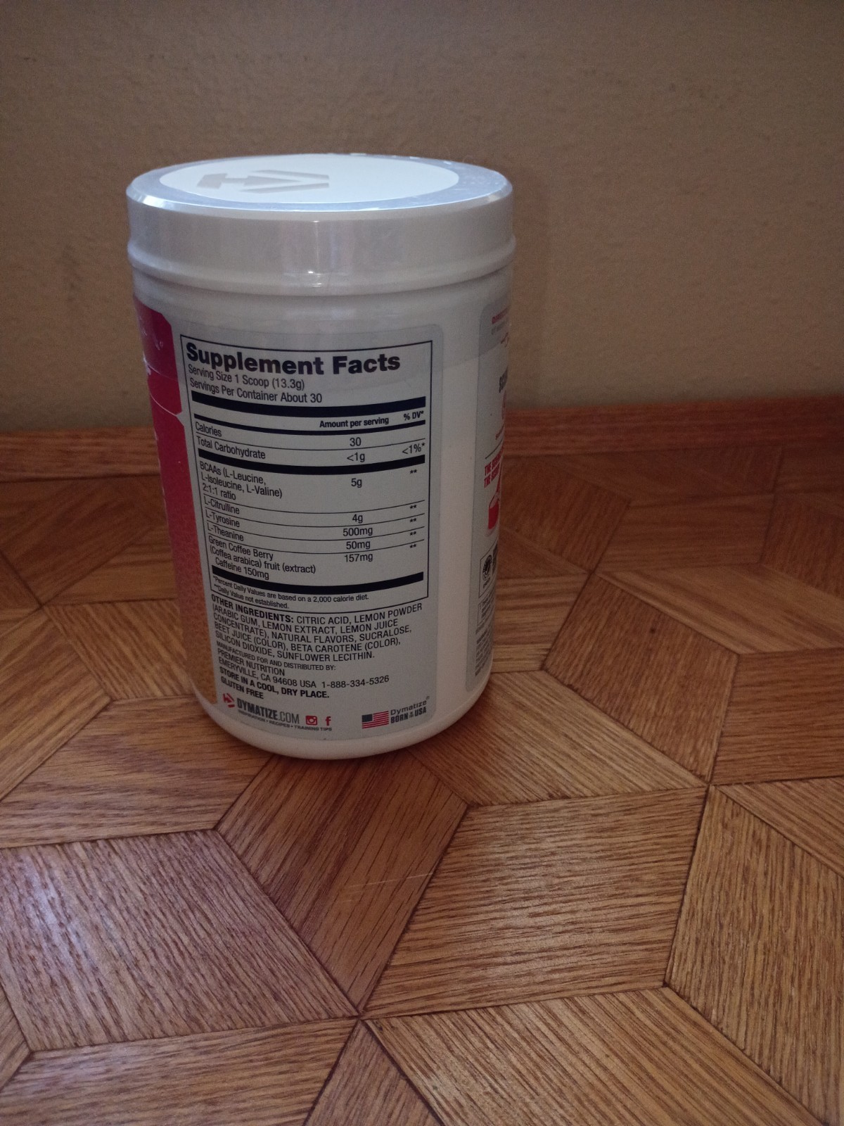 Dymatize Energyze Pre Workout Powder Strawberry Lemonade Flavor, 150mg- Exp.2/27
