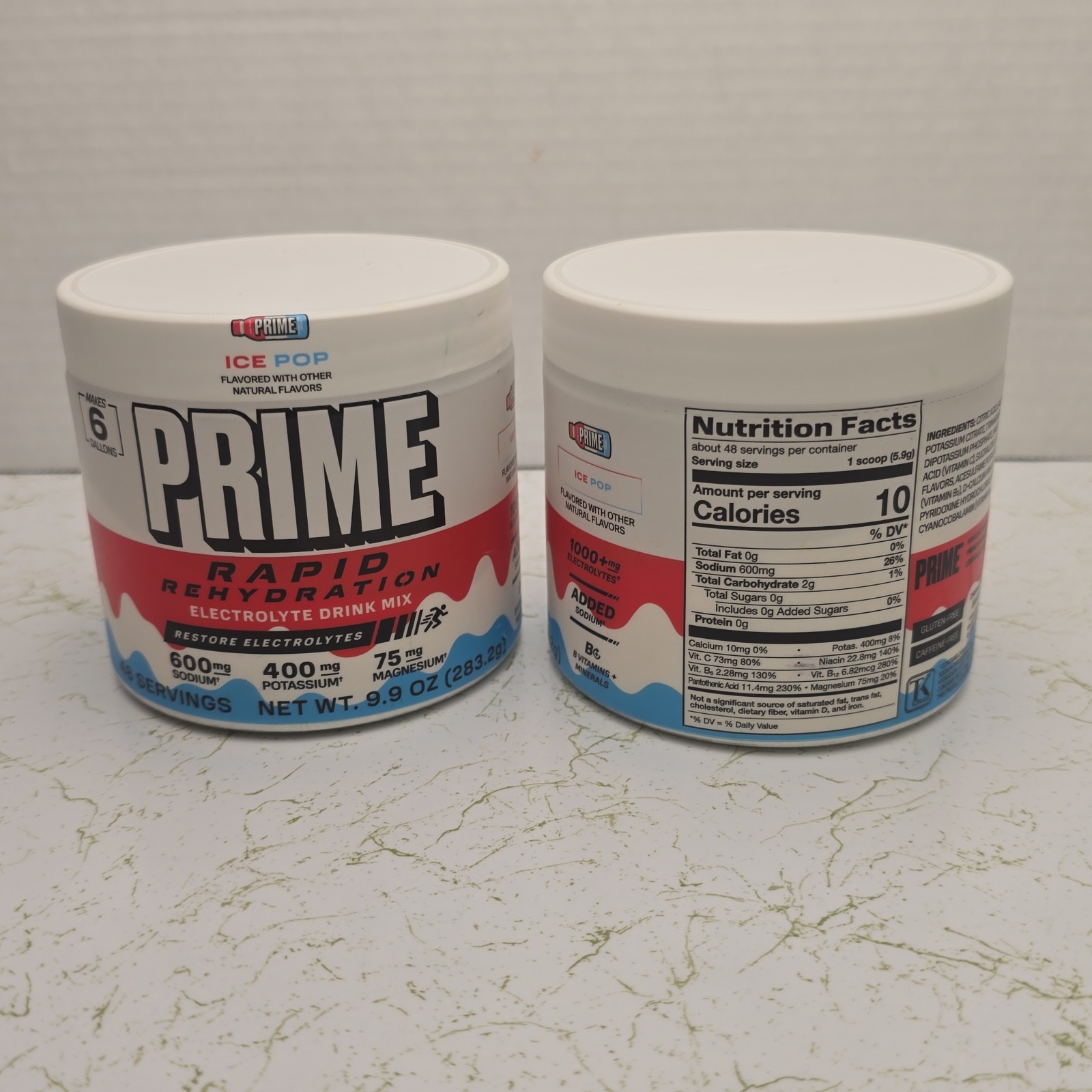 Prime Rapid Rehydration Electrolyte Powder Ice Pop 9.9oz 48 Srvgs 02/28 (2 Pack)