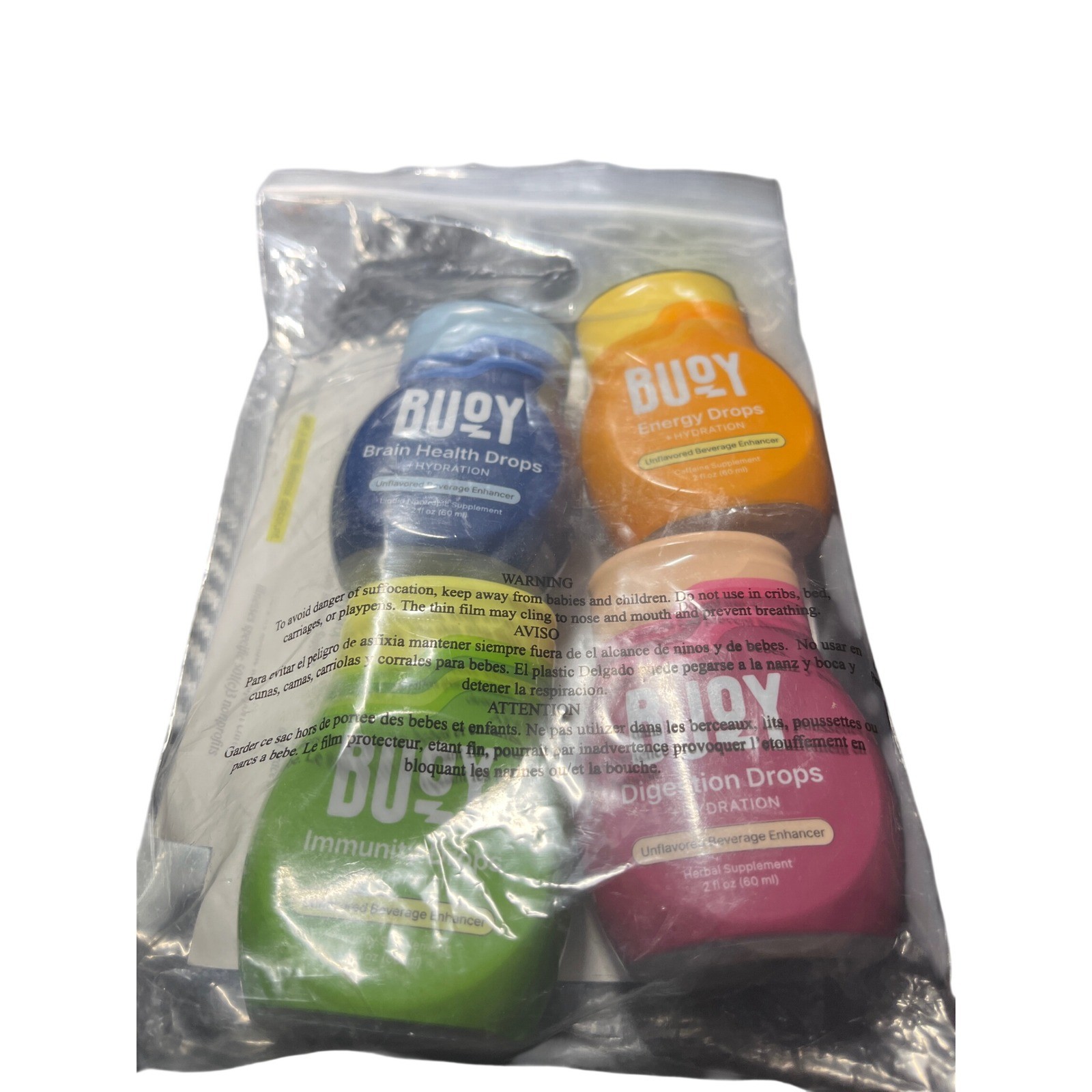 Buoy Electrolyte Drops Variety Pack 4 Pack Hydration Immunity Energy Digestion