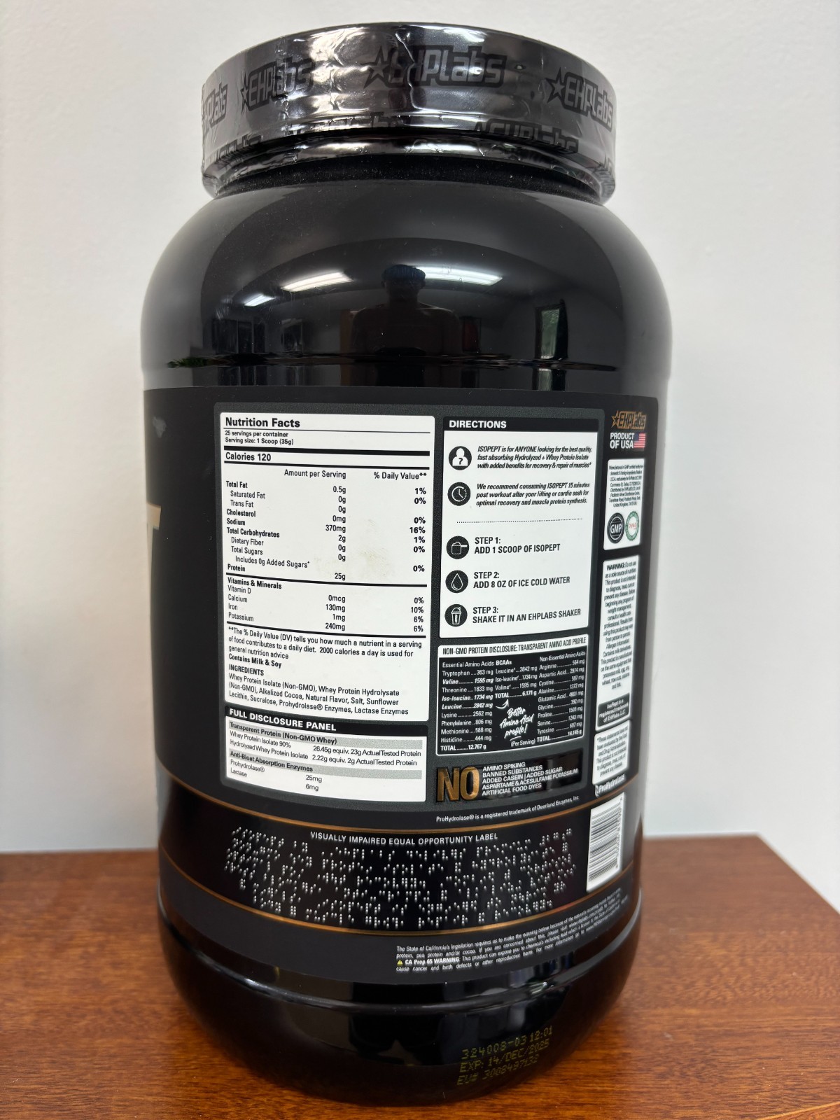 EHPlabs IsoPept Chocolate Decadence 25 Servings Hydrolyzed Whey Protein Isolate