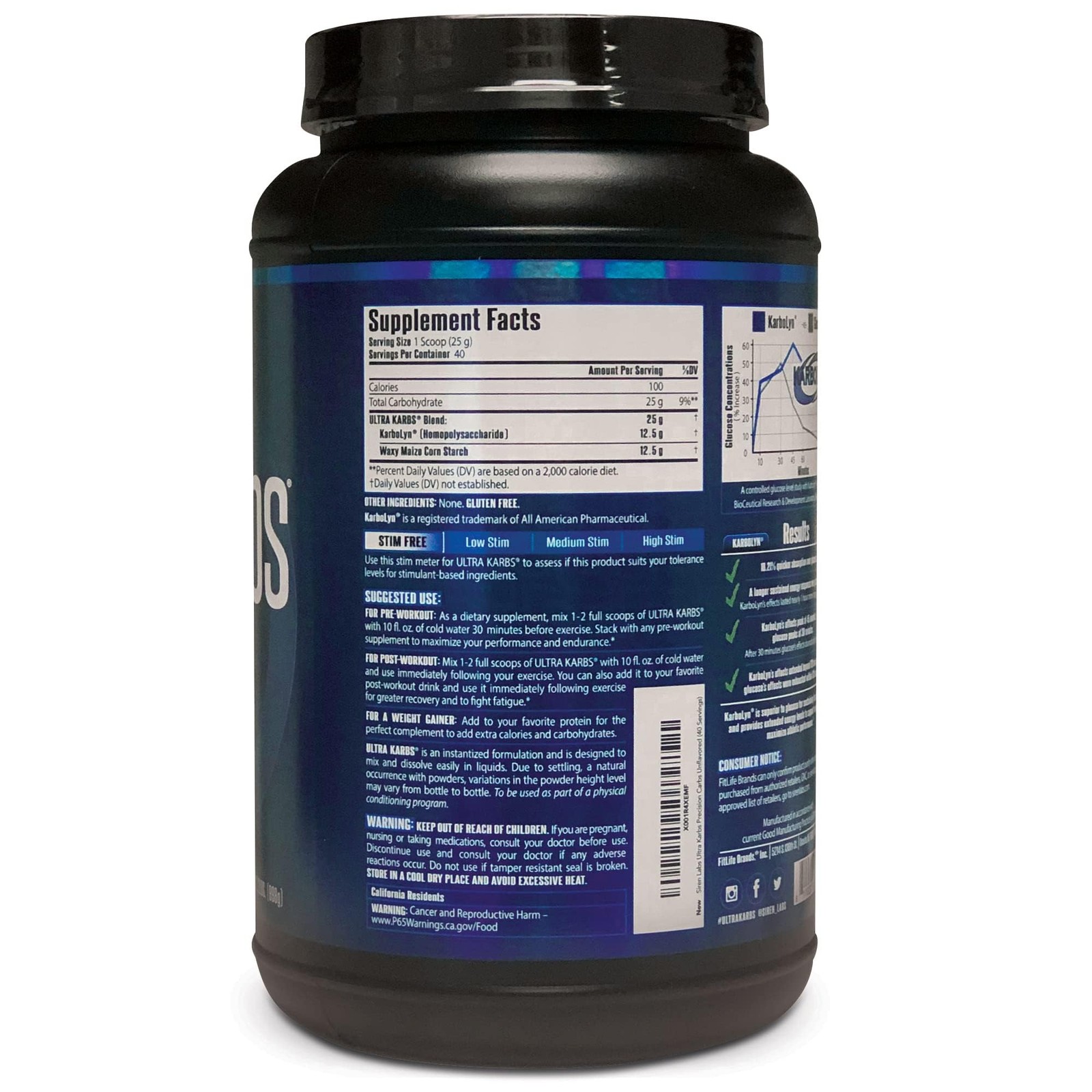Siren Labs Ultra Karbs Mass Gainer Post Workout Muscle Builder Healthy Carb L…