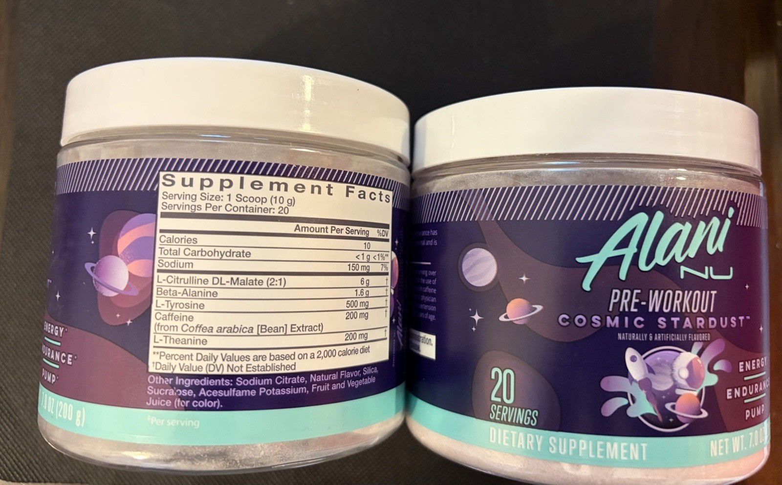 Alani Pre-workout Powder Cosmic Stardust 20 Servings Energy EXP 10/27 2️⃣ Packs