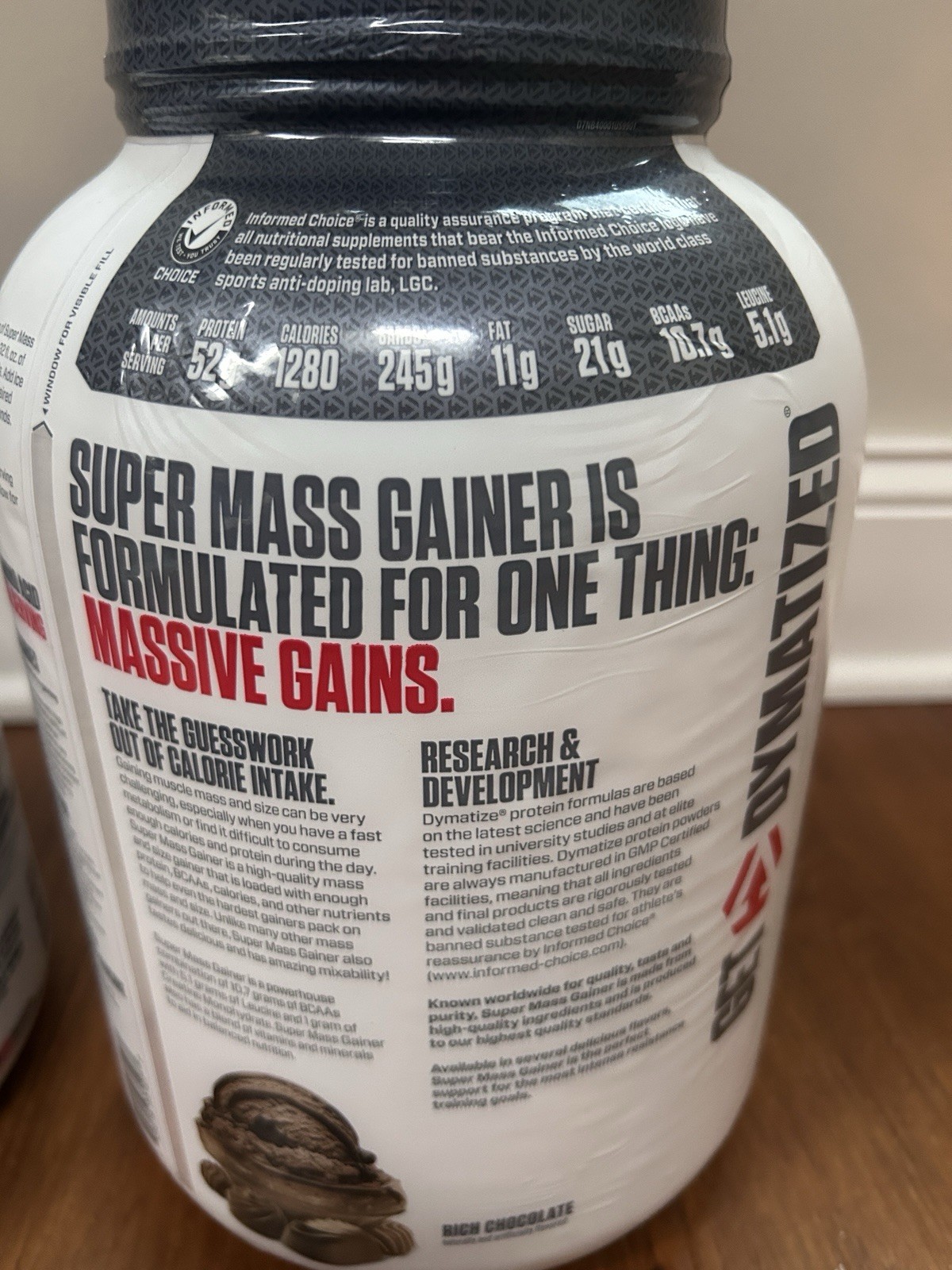 2 Pack Dymatize Super Mass Gainer, Rich Chocolate Protein Powder 6LB Exp 10/2026