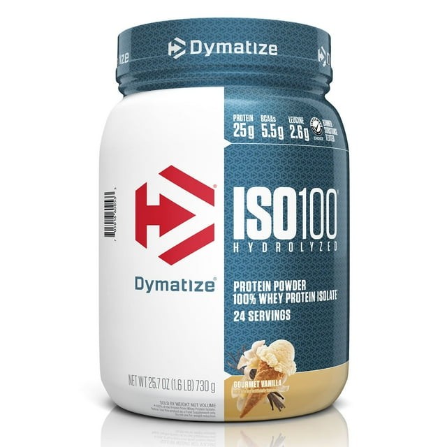 Dymatize ISO100 Hydrolyzed 25g 100% Whey Protein Powder, Gourmet Vanilla 1.6 lbs