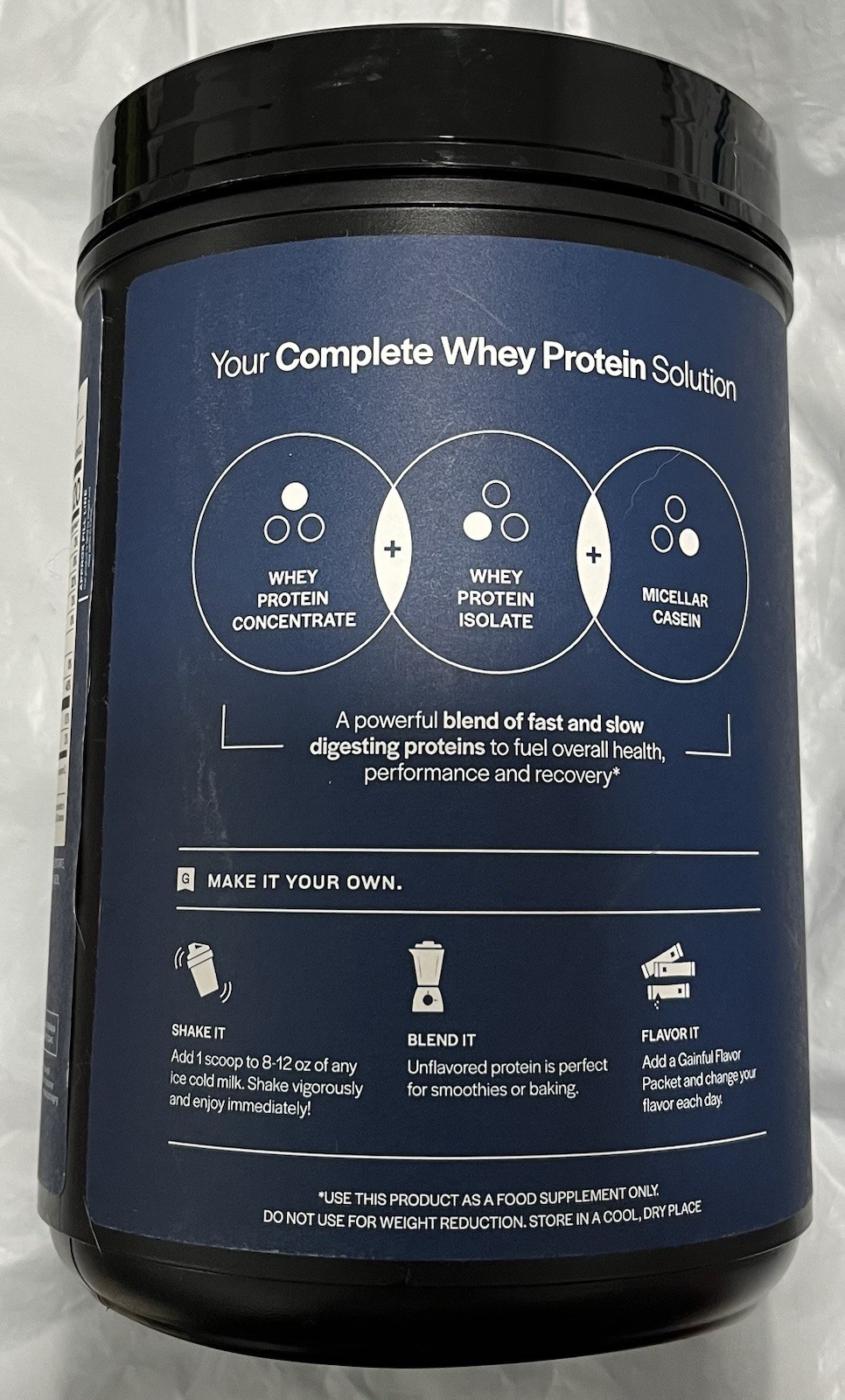 Gainful Everyday Whey Protein Powder, 23g Protein Serving, Unflavored, 1/27-pics