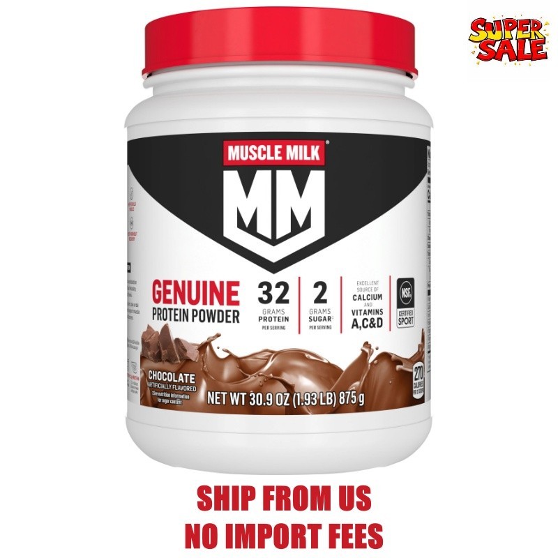 Muscle Milk Genuine Protein Powder, Chocolate, 1.93 Pound, 12 Servings + Quaker