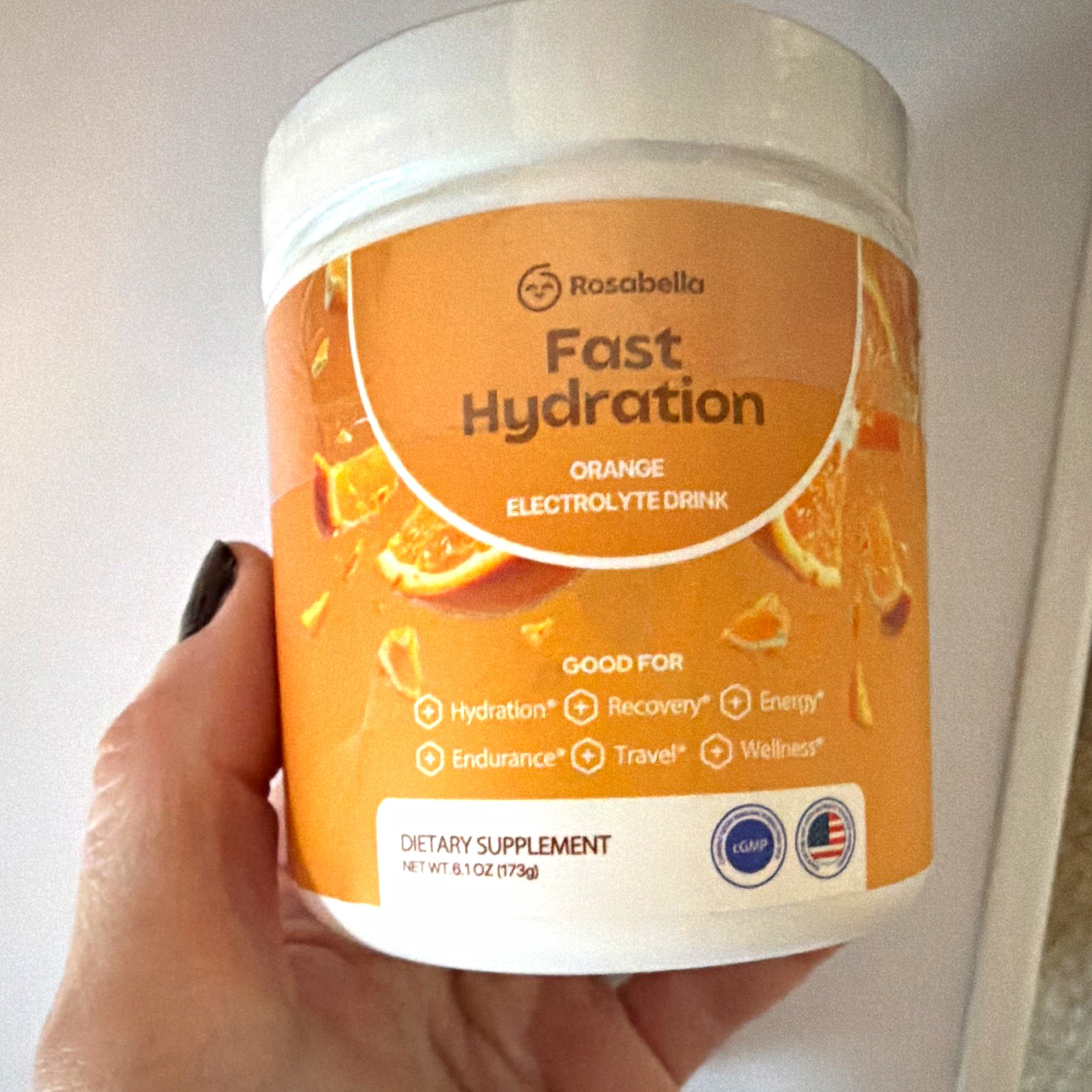 Rosabella Fast Hydration Electrolytes Drink Orange 6.1oz (173g) Exp 09/2026