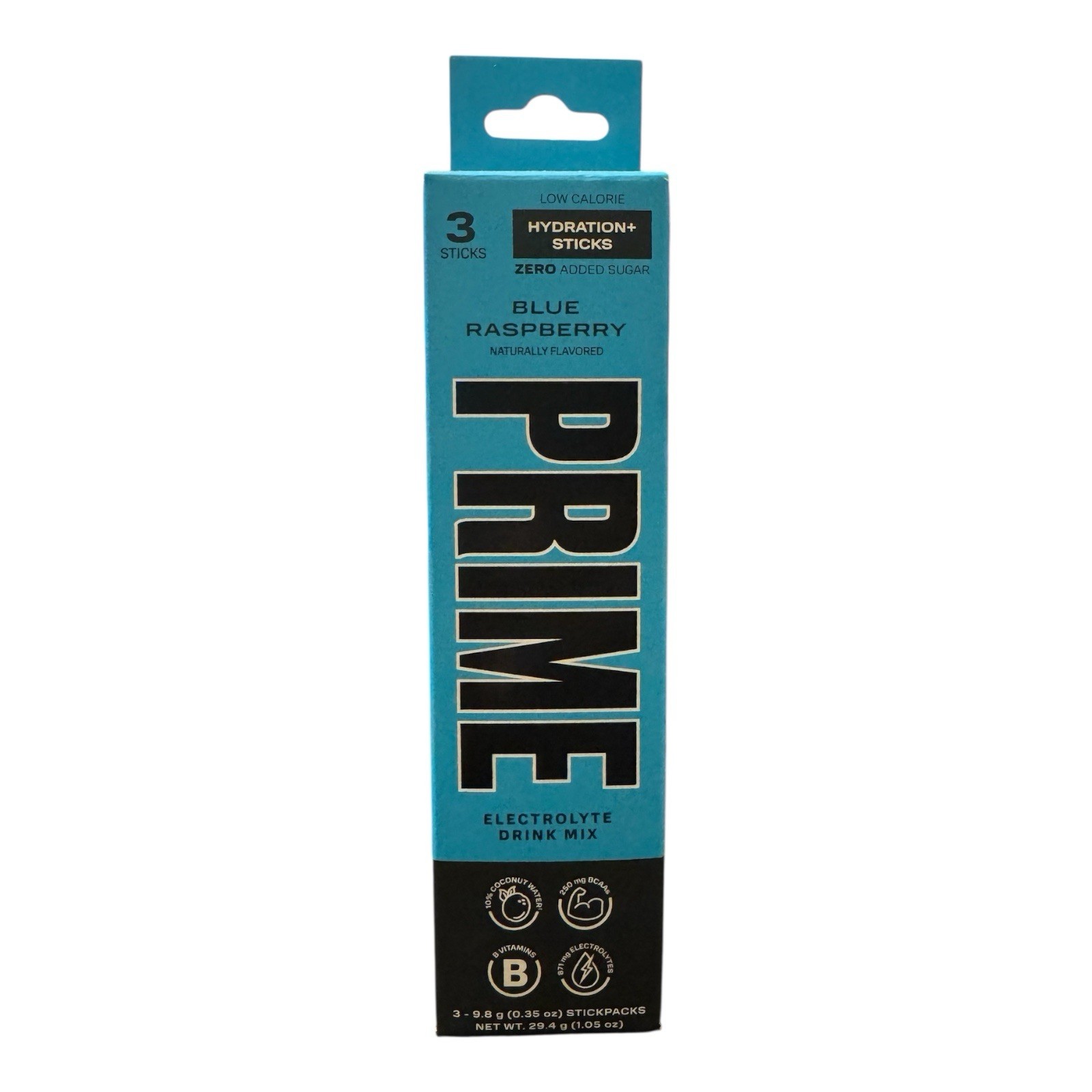 Prime Hydration Blue Raspberry Electrolyte Drink Mix 9 Sticks Total (3 Boxes)