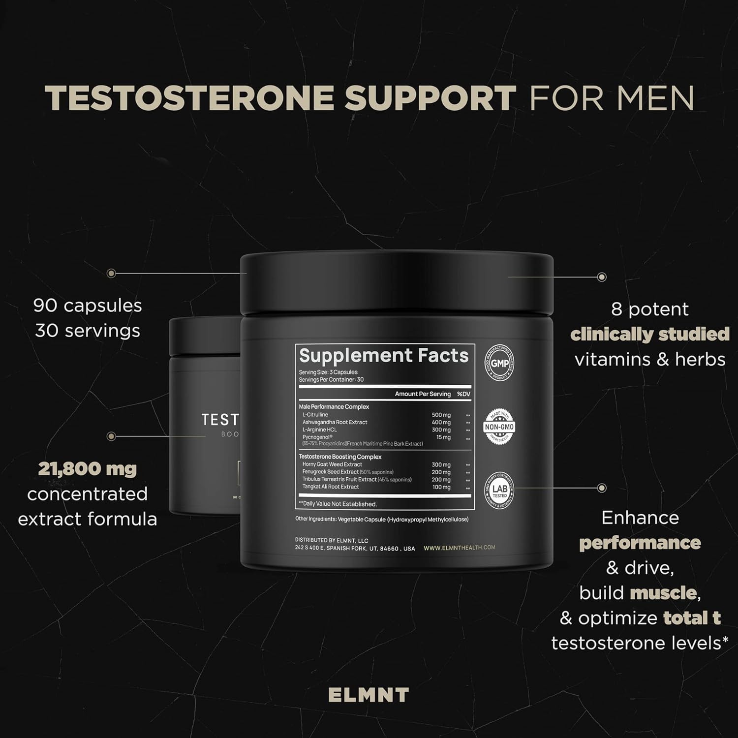 21,800mg Testosterone Booster for Men 8X Strength w. Ashwagandha, Tongkat…