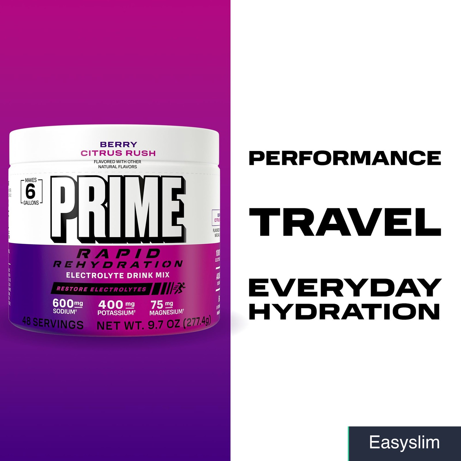 Electrolyte Hydration Powder Berry Citrus Rush Sugar Free 48 Servings
