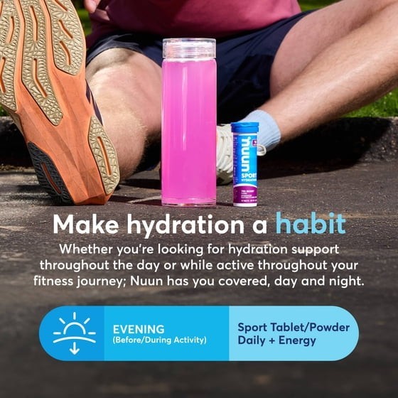 Nuun Sport Electrolytes Hydration Drink Mix Tablets, Tri-Berry, 10 Count Tube