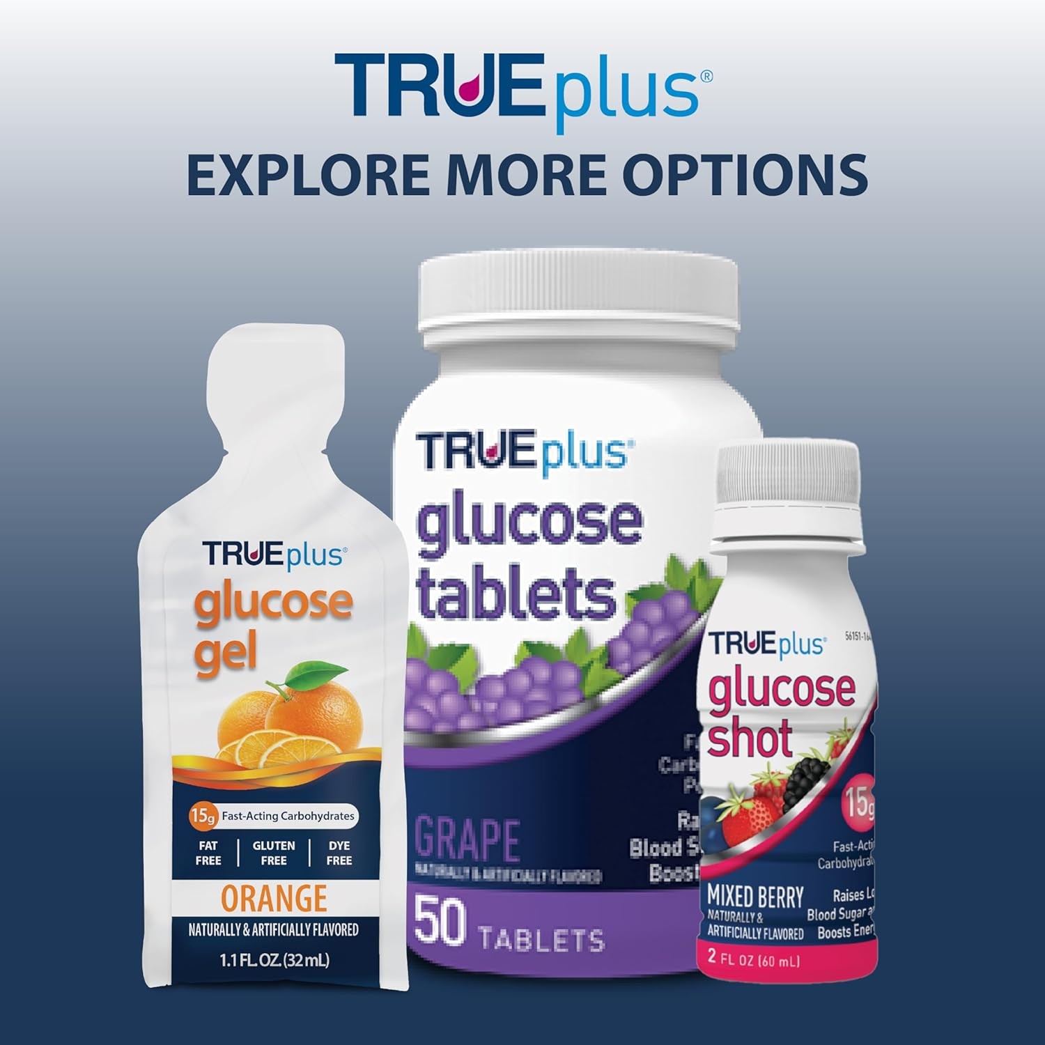 TRUEplus Glucose Gel Pouch, Fruit Punch Flavor, 15g 6-Pack (1 x 6-ct)