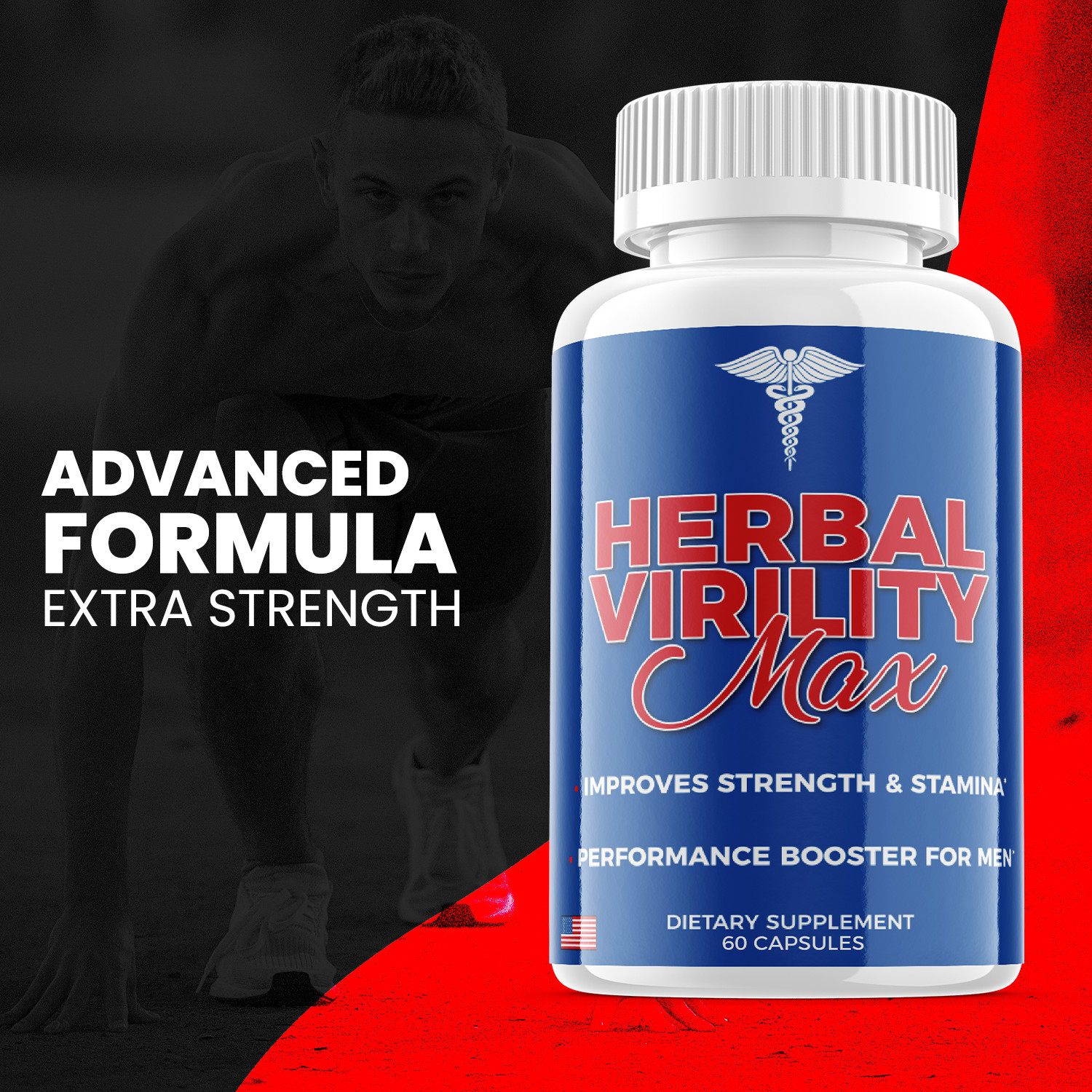 Herbal Virility Max Men Pills, Herbal Virility Max Male Support (60 Capsules)