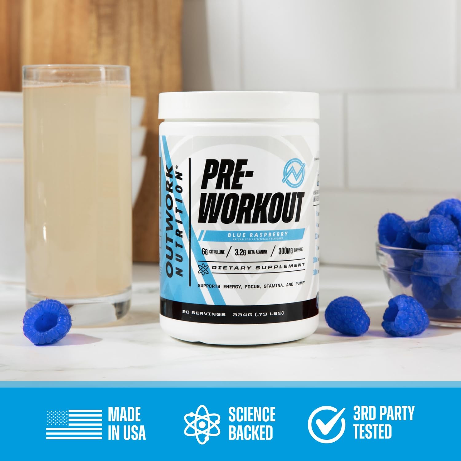 Outwork Nutrition Preworkout for Men & Women – Nootropic Pre Workout Without Cre