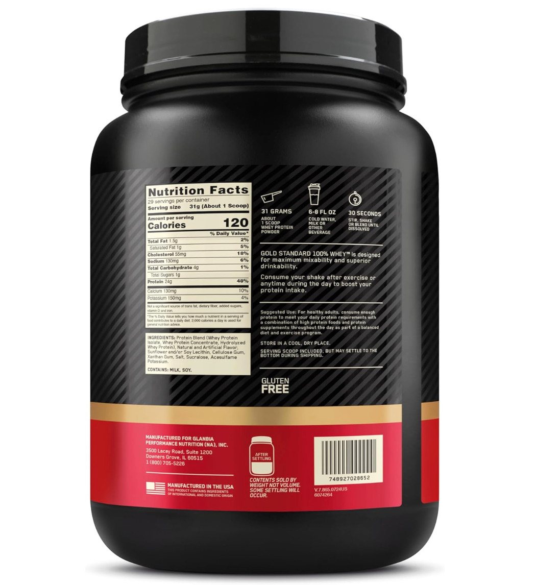 Gold Standard 100 Whey Protein Powder Double Rich Chocolate 2 Pound