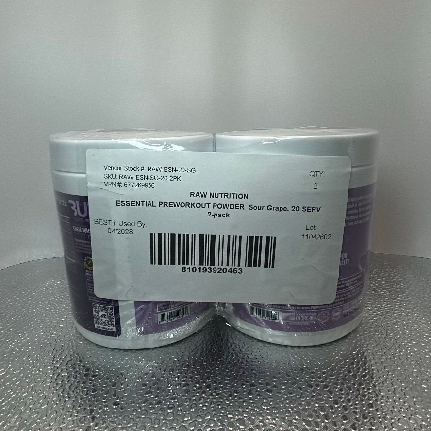RAW Nutrition BUM Essentials Essential Pre-Workout Sour Grape 2-Pack