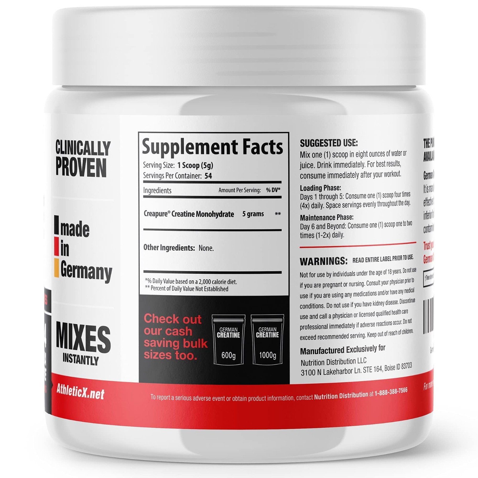 Micronized Creatine Monohydrate Powder 270g – 99.99% Pure for Muscle Growth, Str