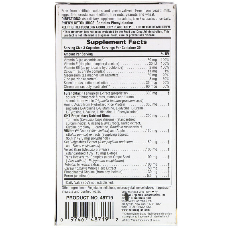 Nature’s Plus, GHT Male, Human Growth Hormone And Testosterone Boost For Men, 90