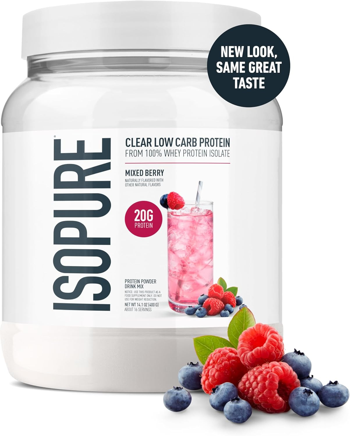 Clear Whey Isolate Protein Powder, Lactose Free, Gluten Free, Naturally Flavored