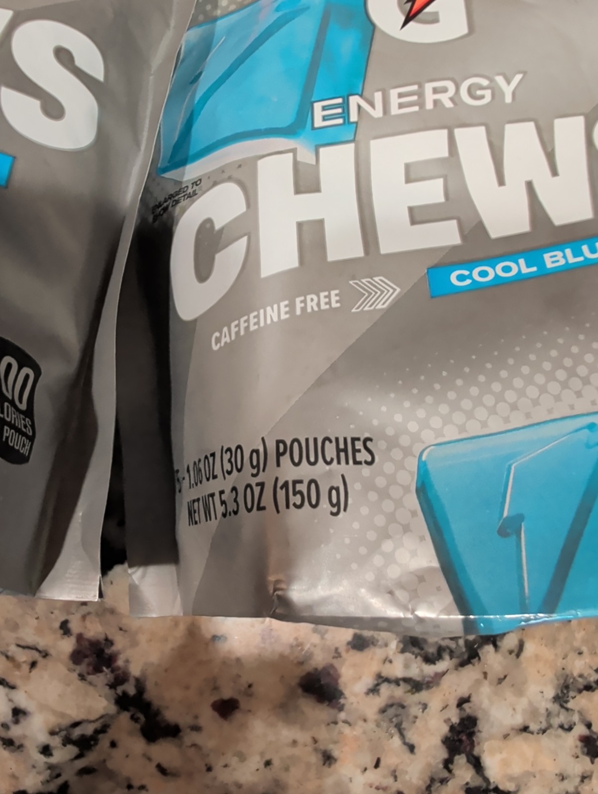 Gatorade Energy Chews Cool Blue Caffeine Free 2 Pack 60 Chews Total Exp 02/2027