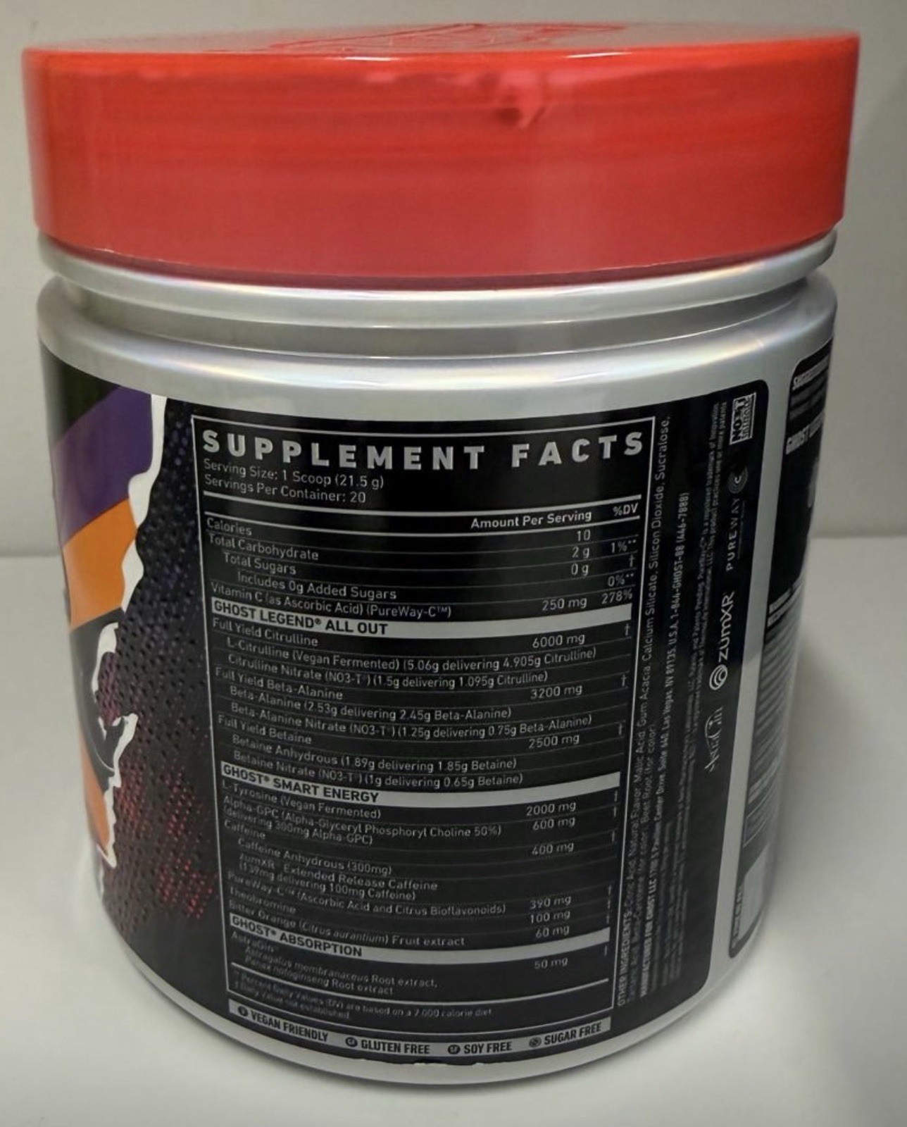 Ghost Legend All Out V2 Pre-Workout Powder Orange Cream – 20 Serv Exp 09/2026