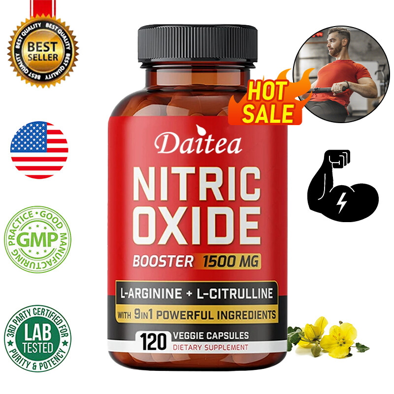Nitric Oxide Booster Supplement Supports Blood Flow Pre Workout 1500 mg