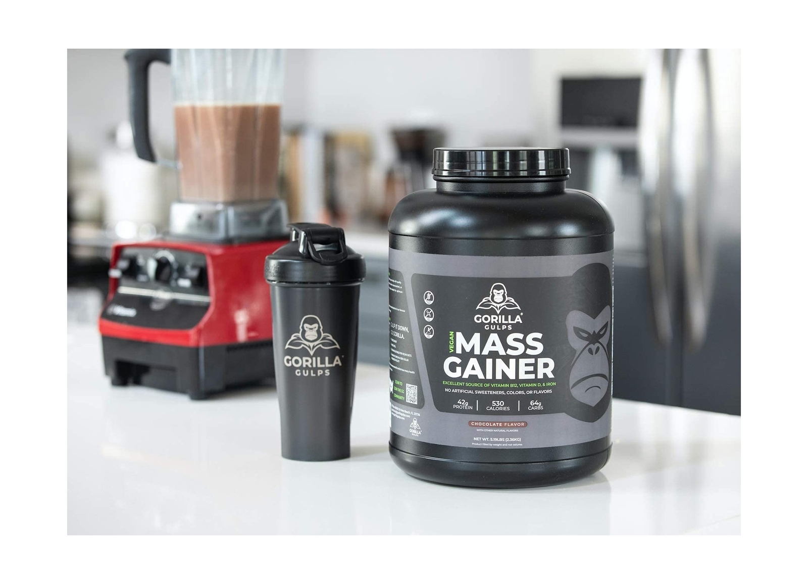 – Chocolate Vegan Mass Gainer – 5 lb Natural High Calorie Protein Po
