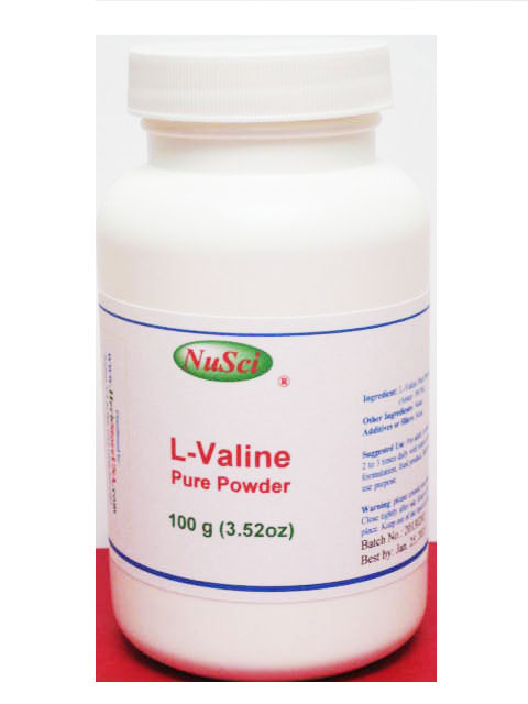 NuSci L-Valine pure powder 3.52 oz (100g) Valine BCAA Muscle building