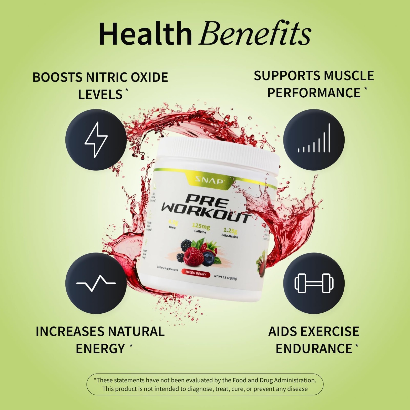Natural Beet Root Powder – Plant-Based Pre Workout for Energy & Endurance, Nitri
