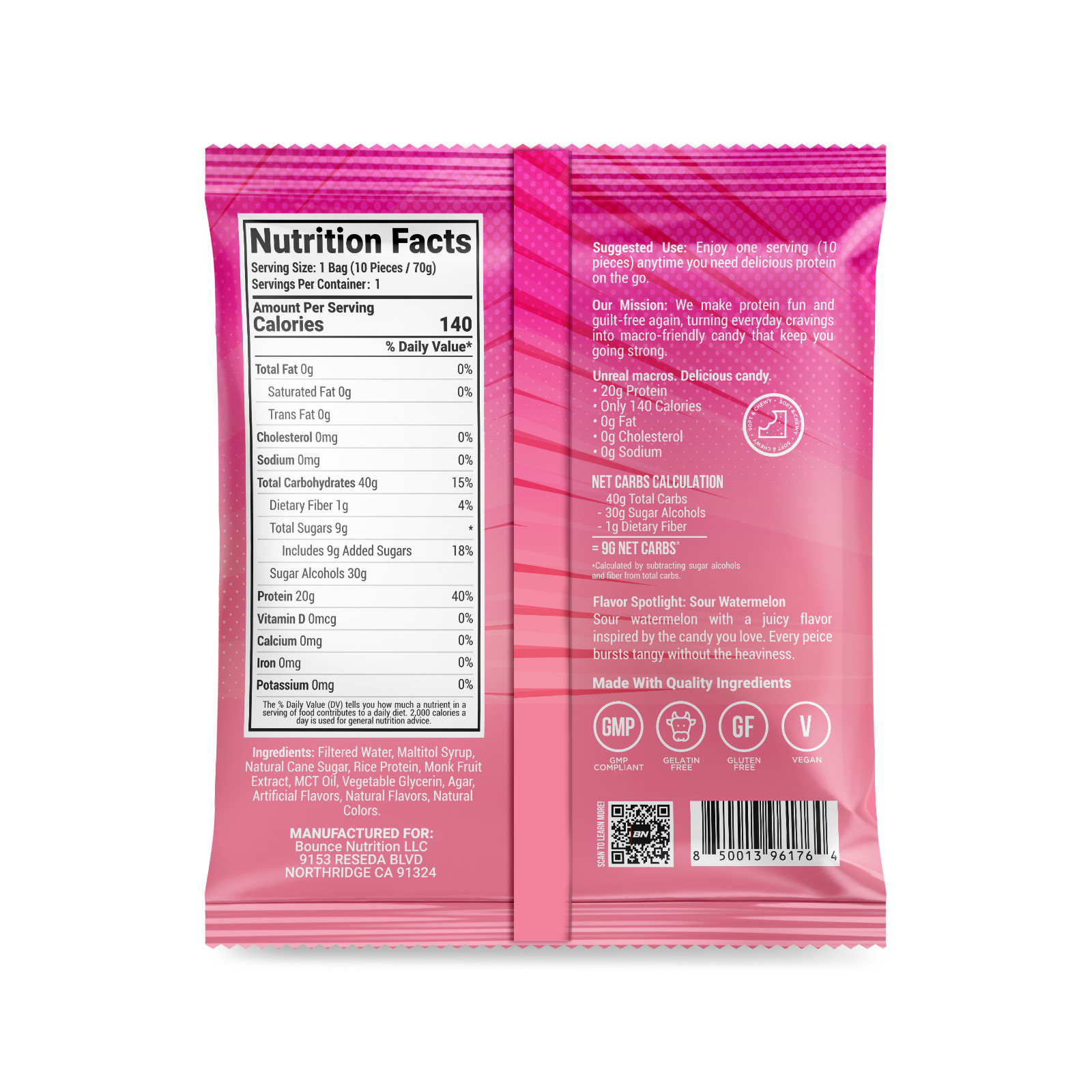 Protein Candy – 20G Per Bag – 140 Calories – Sour Watermelon