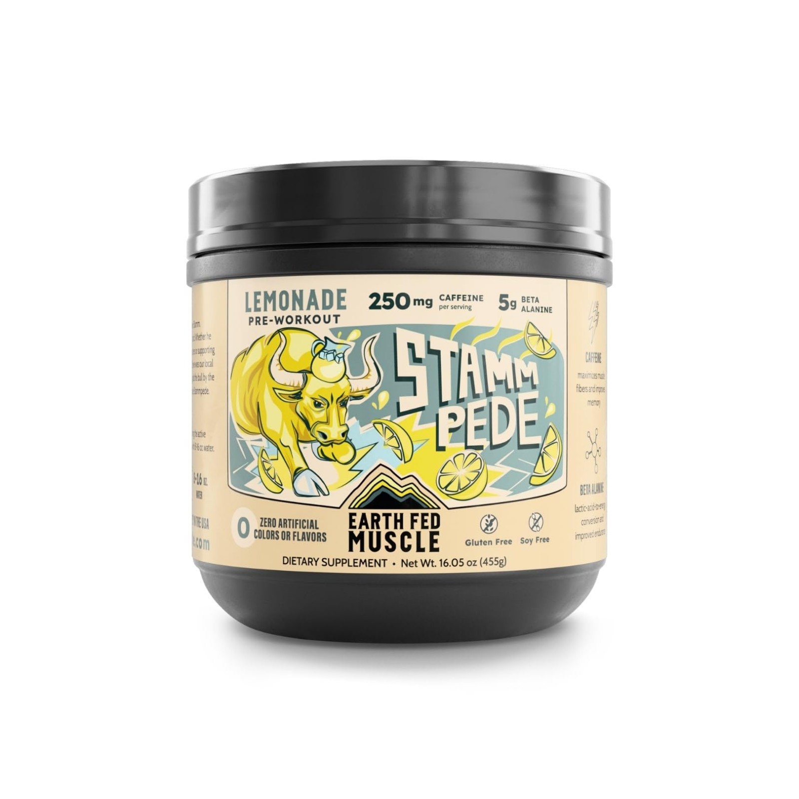 Lemonade Pre Workout Supplement – 250mg Caffeine, 5g Beta Alanine, Citrulline, 2