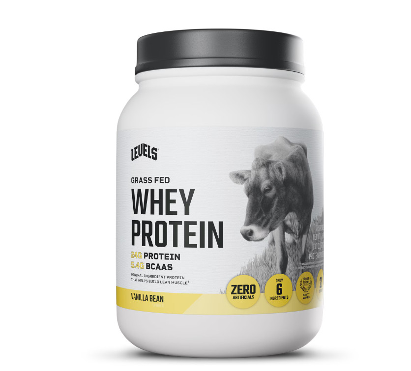 Levels Grass Fed Whey Protein Vanilla Bean 1.48lb 24g Protein