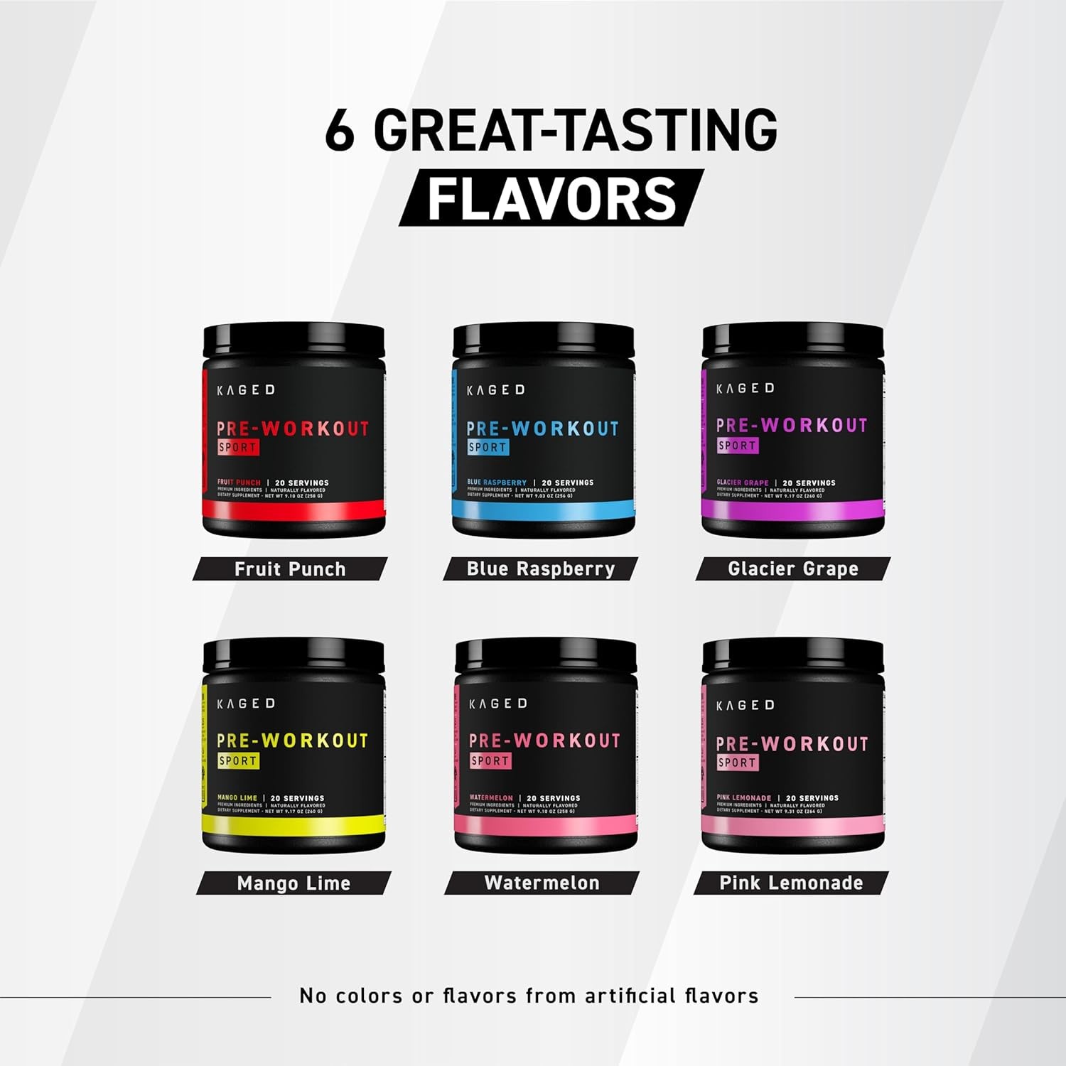 Kaged Sport Pre Workout Powder for Men & Women, Glacier Grape, Sport…