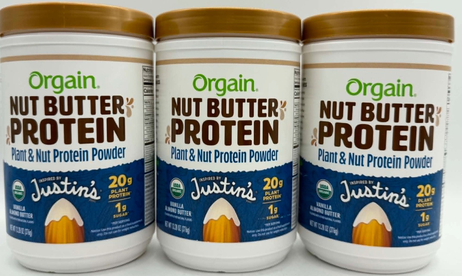 3PK Orgain Nut Butter Protein ~ Justin’s Vanilla Almond Butter ~ EXP 2/27 ~ NEW