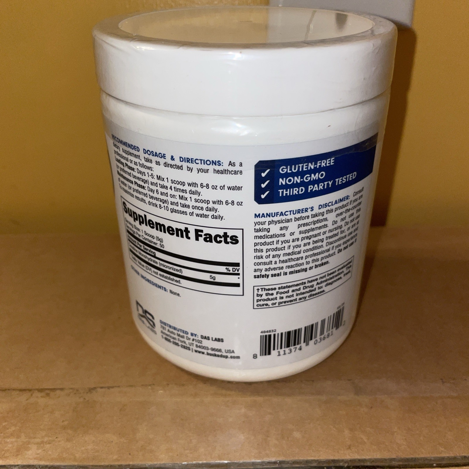 Bucked Up Creatine Monohydrate Micronized Powder Essential 04/26+- Size: 8.82 oz