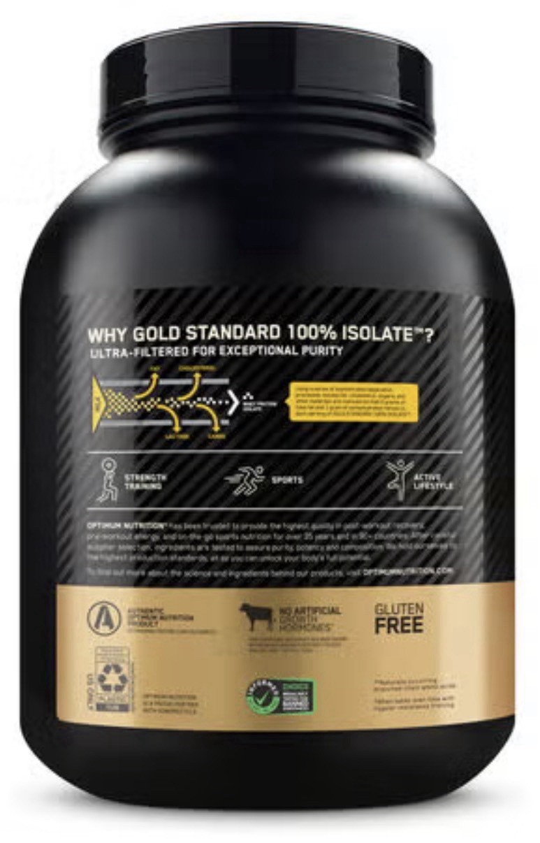 Optimum Nutrition Gold Standard 100% Whey Isolate Rich Vanilla Powder 3lb Keto