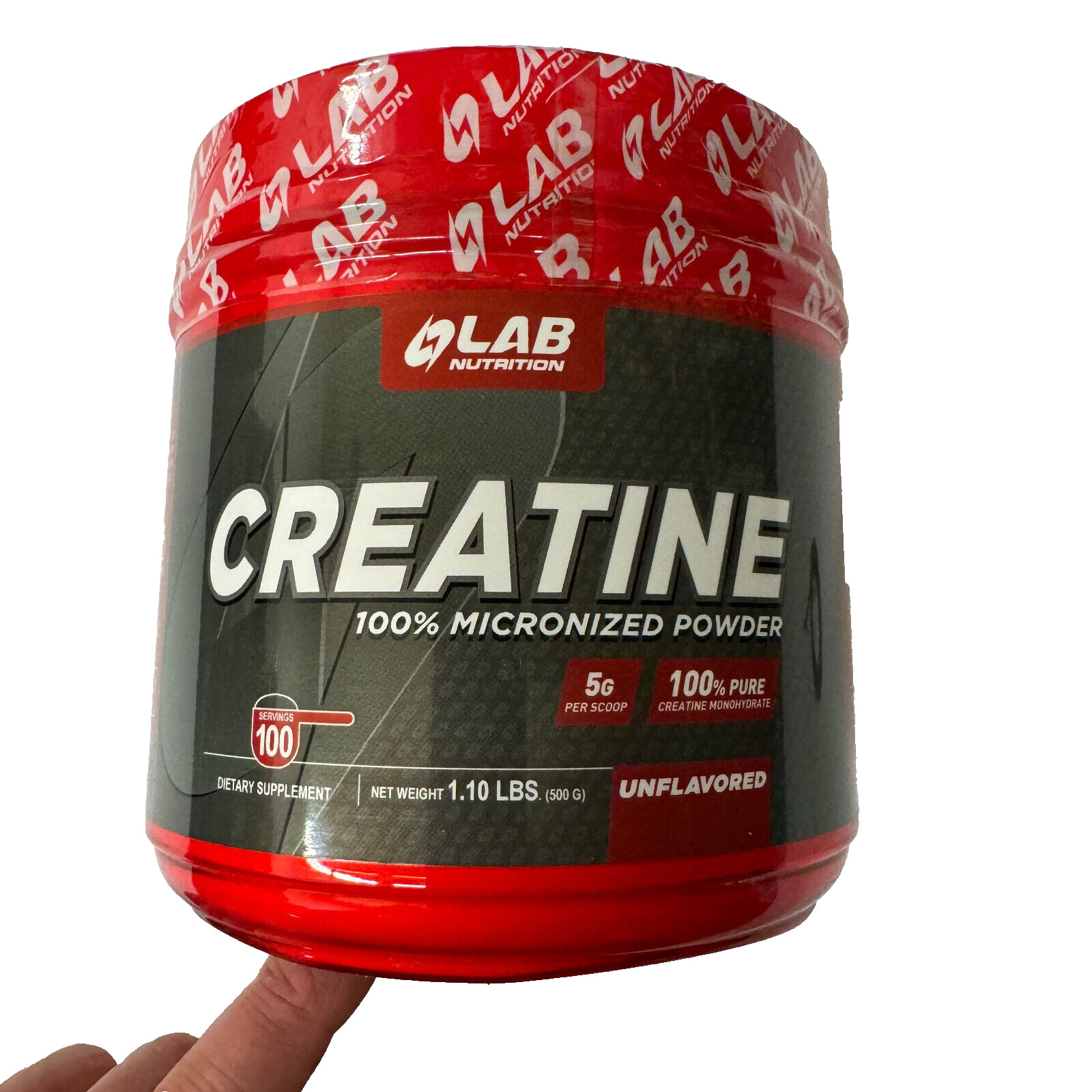 Lab Nutrition Micronized Creatine Unflavored 500G 1.1 LBS – Made in USA