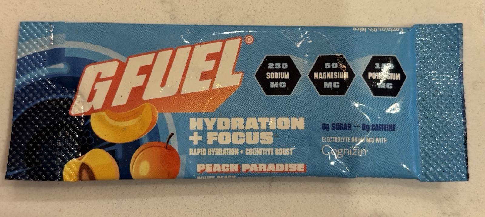 G Fuel Hydration + Focus Peach Paradise White Peach 18 Stick Packs Exp 3/28