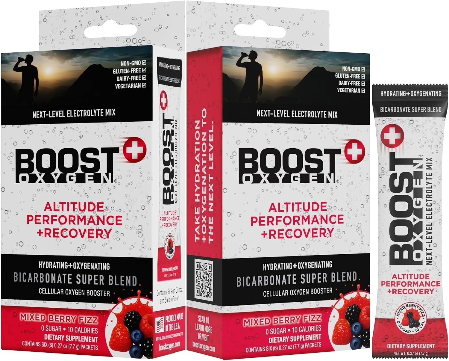 Electrolyte Hydration Packets 12 Pack Mixed Berry Flavor Support Recovery
