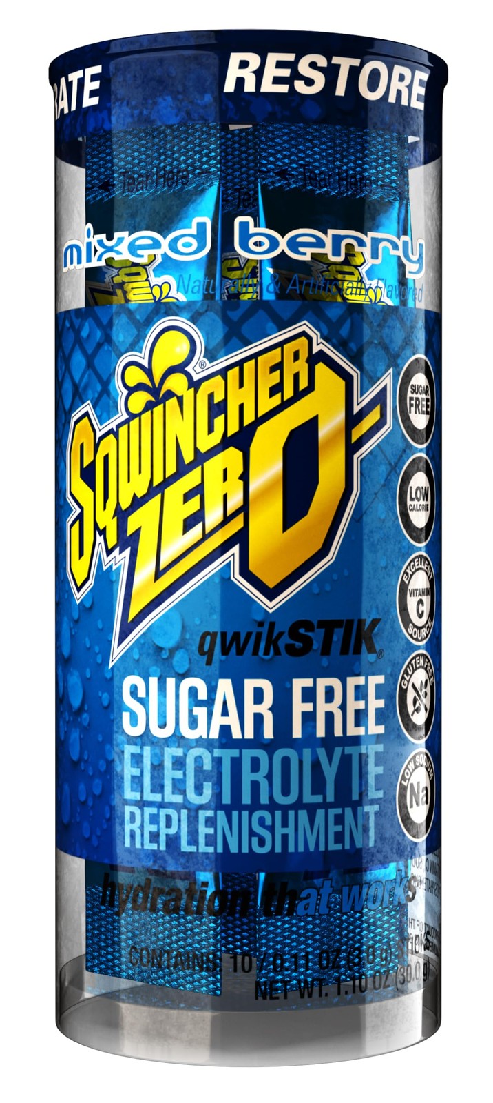 Sqwincher Zero Qwik Stik 4 Flavor Variety Pack Sugar Calorie Sodium Electrolyte