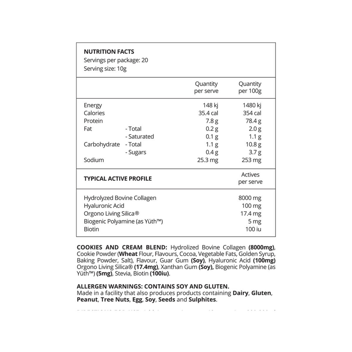 New Before You Speak Collagen Complex Cookies & Cream 200g