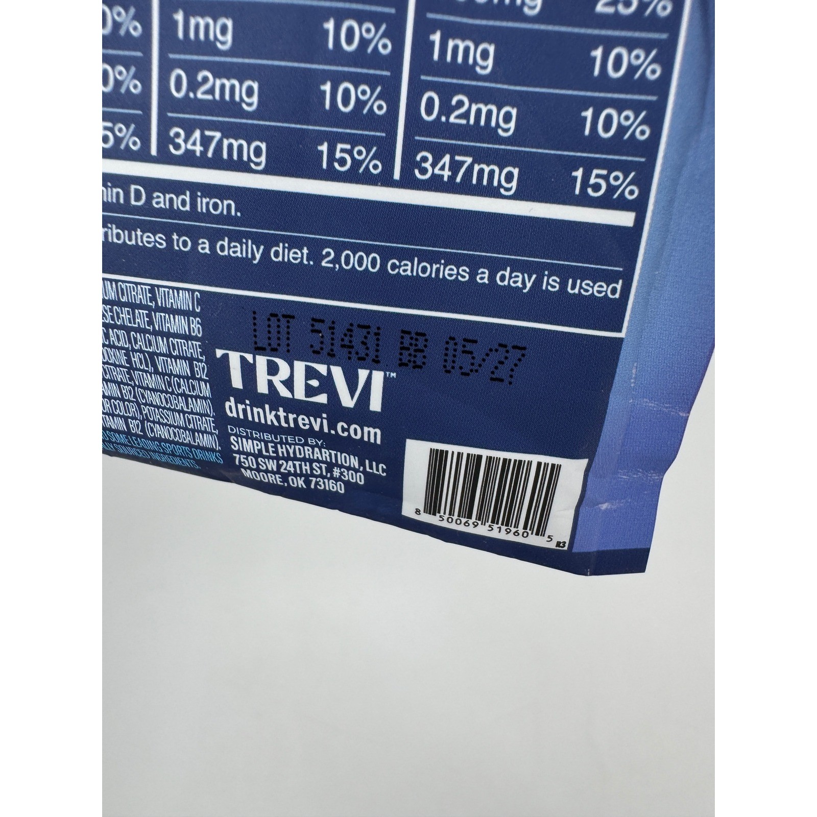 Trevi Enhanced Hydration Electrolyte Drink Mix Variety Pack 8 Stick Packs 05/27