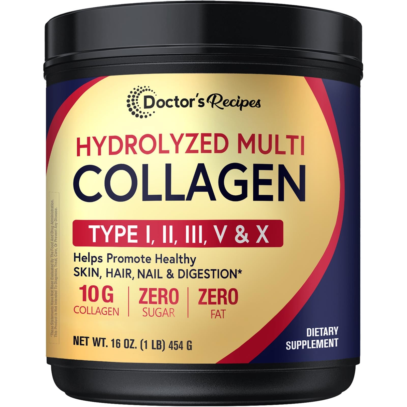 Doctor’s Recipes Multi Collagen Peptides Powder for Women 1 Pound (Pack of 1)