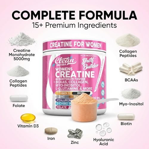 Clean Nutra Creatine for Women | BCAA Powder, Collagen, Biotin, Vitamin D3