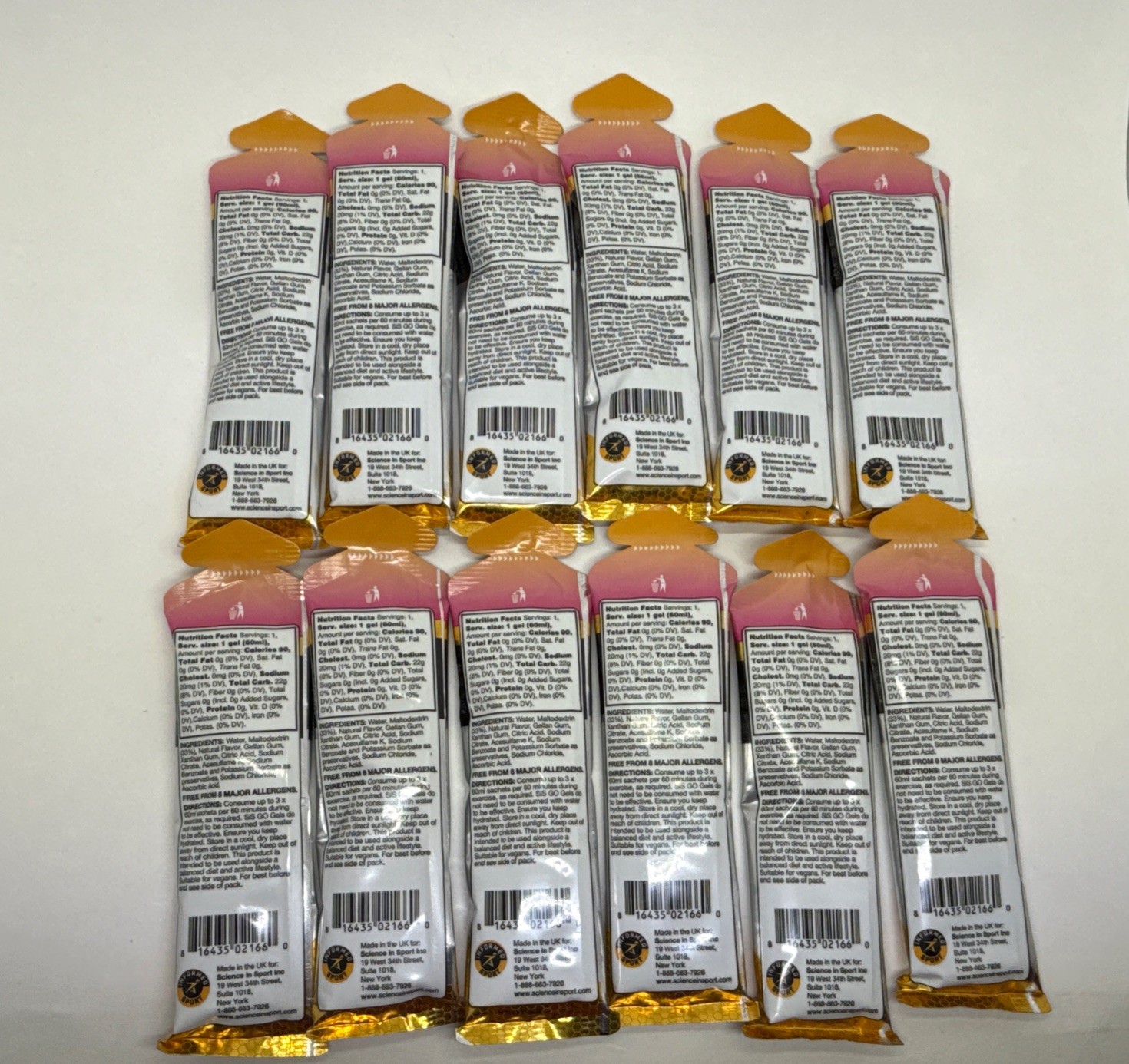 12 Tubes Science in Sport Energy Gel SIS Go Isotonic Energy TUTTI FRUTTI BB 8/26